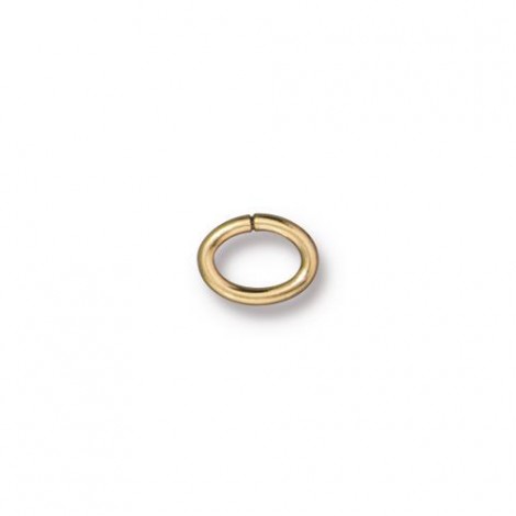 6x8mm 17ga TierraCast Large Oval Jumprings - 22K Gold Plated