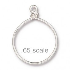 42x32mm TierraCast 15ga Fine Silver Plated Brass Wire Hoop - Each