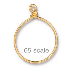 42x32mm TierraCast 15ga 22K Gold Plated Brass Wire Charm Keeper Hoop - Each