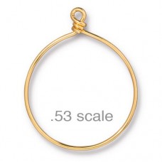 52x42mm TierraCast 15ga 22K Gold Plated Brass Wire Hoop - Pack of 2