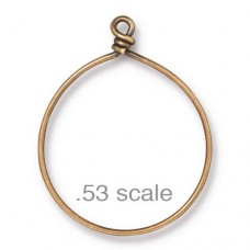 52x42mm TierraCast 15ga Antique Brass Wire Hoop - Pack of 2
