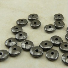 7mm TierraCast Heishi Nugget Spacer Beads - Black Oxide - Pack of 10