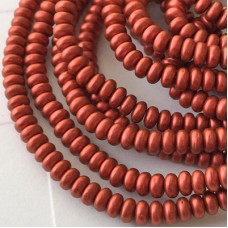 4mm Czech Rondelles - Mattte Metallic Lava - Pack of 50