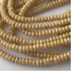 4mm Czech Rondelles - Opaque Luster Picasso - Pack of 50
