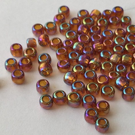 8/0 Toho Seed Beads - Transparent Rainbow Smoky Topaz - 12.5gm