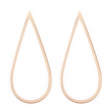50x22mm Gold Plated Minimalist Oblique Teardrop Pendant Drop Frame - Pack of 2