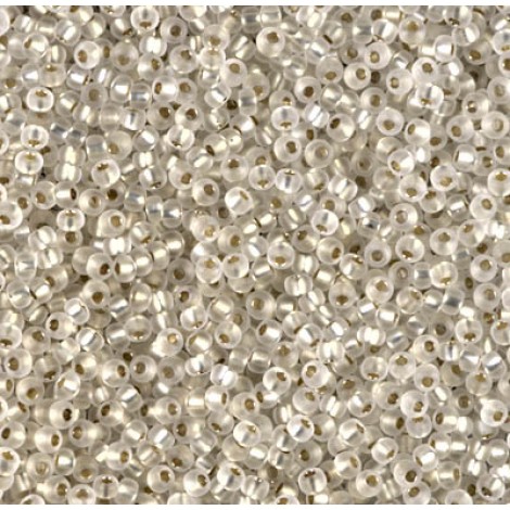 11/0 Miyuki Seed Beads - Semi Frosted Crystal Silver Lined Crystal - 10gm
