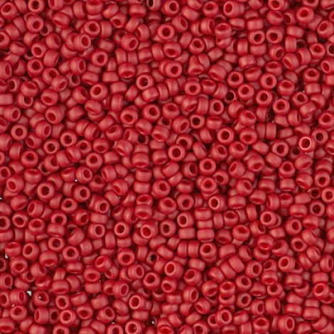 11/0 Miyuki Seed Beads - Matte Metallic Brick Red