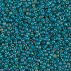 11/0 Miyuki Seed Beads - Matte Transparent Teal AB - 8.5gm