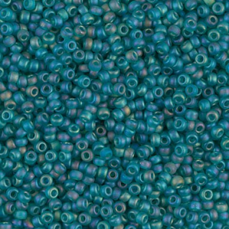 11/0 Miyuki Seed Beads - Matte Transparent Teal AB - 8.5gm 11/0 Miyuki Seed Beads - Matte Transparent Teal AB - 8.5gm