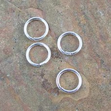 8mm 18ga Evergleam Nickel Free Silver Plated Jumprings - Pack of 20
