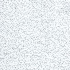 15/0 Miyuki Seed Beads - Frosted Opaque White - 10gm