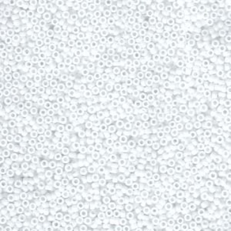 15/0 Miyuki Seed Beads - Frosted Opaque White
