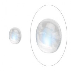 8x6mm B Grade Callibrated Rainbow Moonstone Oval Cabochons - each