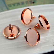 16mm ID Rose Gold Plated Earposts with Bullet Clutches - 2nds - Per Pair