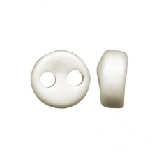 10mm White Porcelain Double Lace Cord Adjuster Beads - Pack of 2 Pair