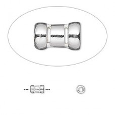 5x2.75mm Sterling Silver Fancy Crimpable Bead Tubes - Pack of 2