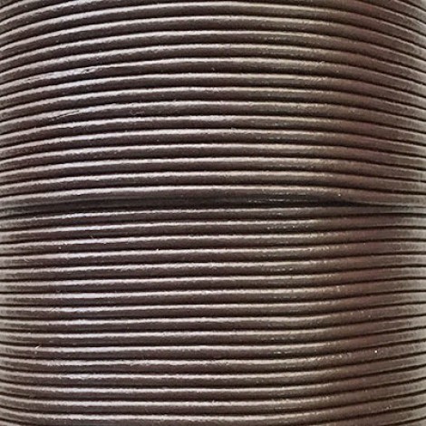 2mm Premium Indian Round Leather Cord - Dark Brown