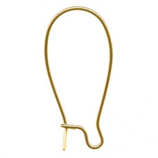 25x12mm Gold Plated Brass Large Kidney Earwires - Pack of 4 Pair