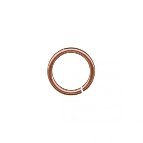 8mm (6.7mm ID) 18ga Antique Copper Plated Round Open Jumprings - Pack of 20