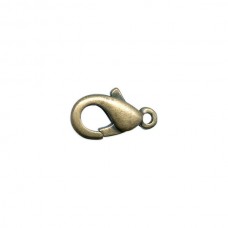 6x10mm Economy Lobster Clasps - Antique Brass Plated - Pack of 12
