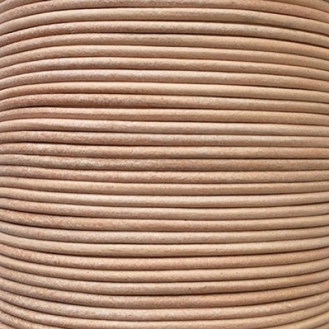 3mm Premium Indian Leather Round Cord - Natural Undyed