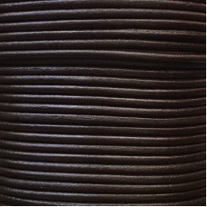 3mm Premium Indian Leather Round Cord - Dark Brown - Per metre