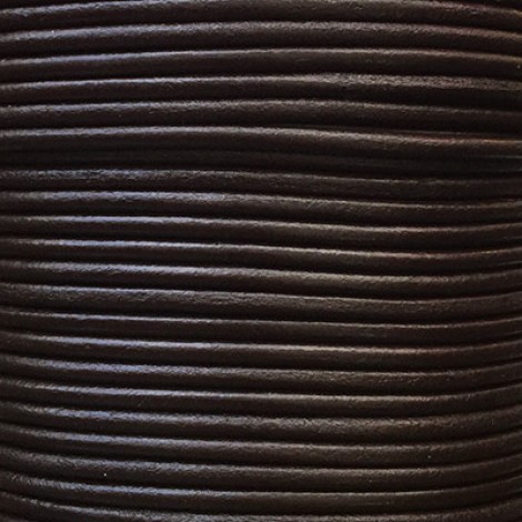 3mm Premium Indian Leather Round Cord - Dark Brown