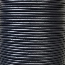 3mm Premium Indian Leather Round Cord - Navy Blue - 100 Metre Spool