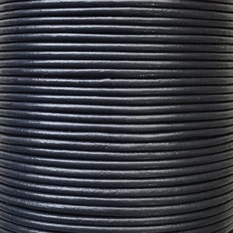3mm Premium Indian Leather Round Cord - Navy Blue