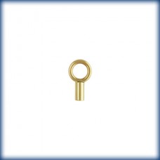 1mm ID 14Kt Gold Filled Crimp Cord End Cap with Ring - Pack of 2