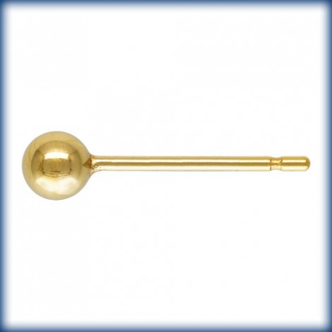 3mm 14K Gold Filled Ball Earposts (no loop)