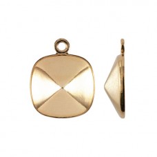 10mm ID Swarovski Gold Plated Brass 4470 Cushion Setting Drops - Pack of 2