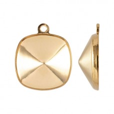 12mm ID Swarovski Gold Plated Brass 4470 Cushion Setting Drops - Each