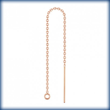 14K Rose Gold Filled Cable Chain Ear Threads with Ring