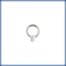 3x2mm .925 Sterling Silver Crimp (1.5mm ID) with 7mm Ring Loop - Per Pair