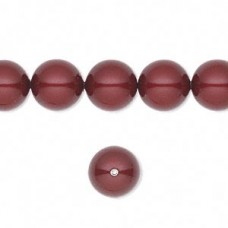 10mm Swarovski 5810 Crystal Pearls - Bordeaux - Pack of 10