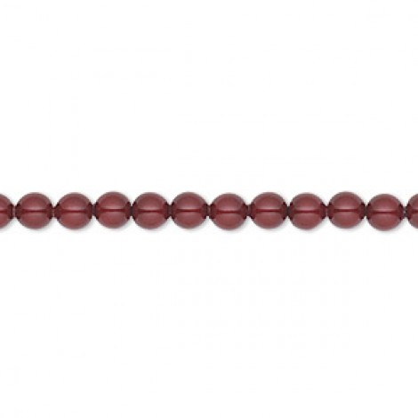 4mm Swarovski Crystal Pearls - Bordeaux