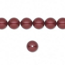 8mm Swarovski Crystal Pearls - Bordeaux - Pack of 10