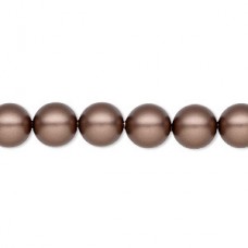 8mm Swarovski Crystal Pearls - Velvet Brown - Pack of 4