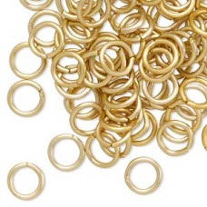 8mm 16ga Aluminium Jumprings - Matte Gold - Pack of 100