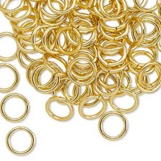 8mm 16ga Aluminium Jumprings - Gold - Pack of 100