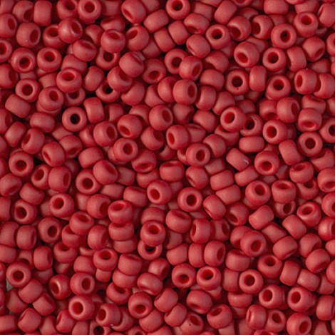 8/0 Miyuki Seed Beads - Matte Metallic Brick Red