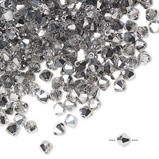 4mm Czech Preciosa Machine Cut Bicone Crystals - Crystal Labrador - Pack of 12