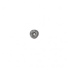 4mm TierraCast Rhodium Plated Flat Kenyan Heishi Spacer Beads - Pack of 20
