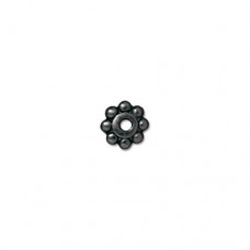 6mm TierraCast Heishi Daisy Spacer Beads - Black Oxide - Pack of 10