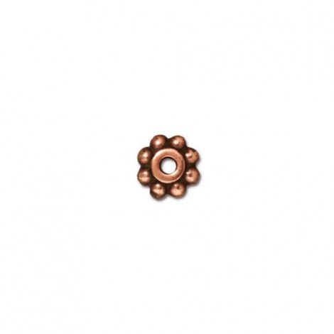6mm TierraCast Heishi Daisy Spacer Beads - Antique Copper - Pack of 10