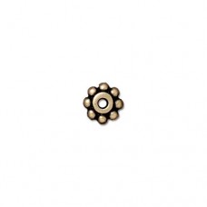 6mm TierraCast Heishi Daisy Spacer Beads - Brass Oxide - Pack of 10