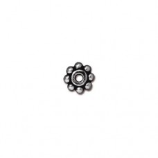 6mm TierraCast Daisy Heishi Spacer Beads - Antique Rhodium - Pack of 10