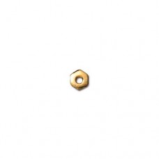 4mm TierraCast Hex Heishi Spacers - Gold Plated - Pack of 20